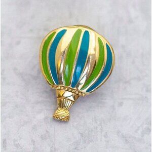 Vintage Gold Tone Multicolor Hot Air Balloon by Fuller Brush - CS1